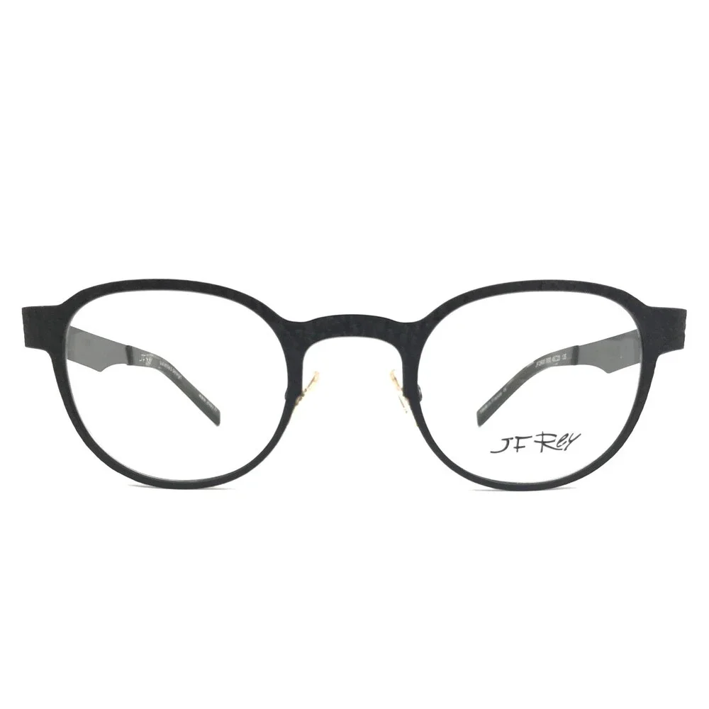 J.F. Rey Eyeglasses Frames JF2600 0000 Matte Black Ribbed Textured 45-23-135